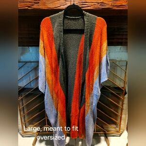 Colorful Striped Oversized Cardigan